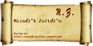 Mizsák Zoltán névjegykártya